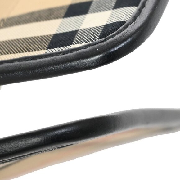 BURBERRY Logo Check Card Case Holder Canvas Leather Brown Black Italy 67KB292 - Picture 12 of 13